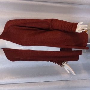 Eileen Fisher High Collar Long Sleeve Open Cardigan Pockets New Organic Linen